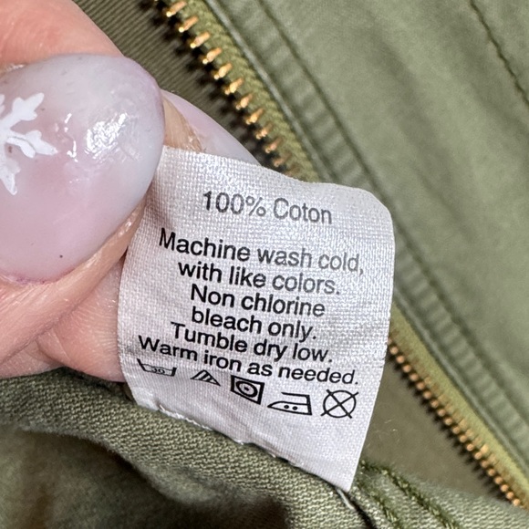 Madewell Women's Jacket Utility Military Fleet Jacket Army Olive Green - Picture 7 of 8